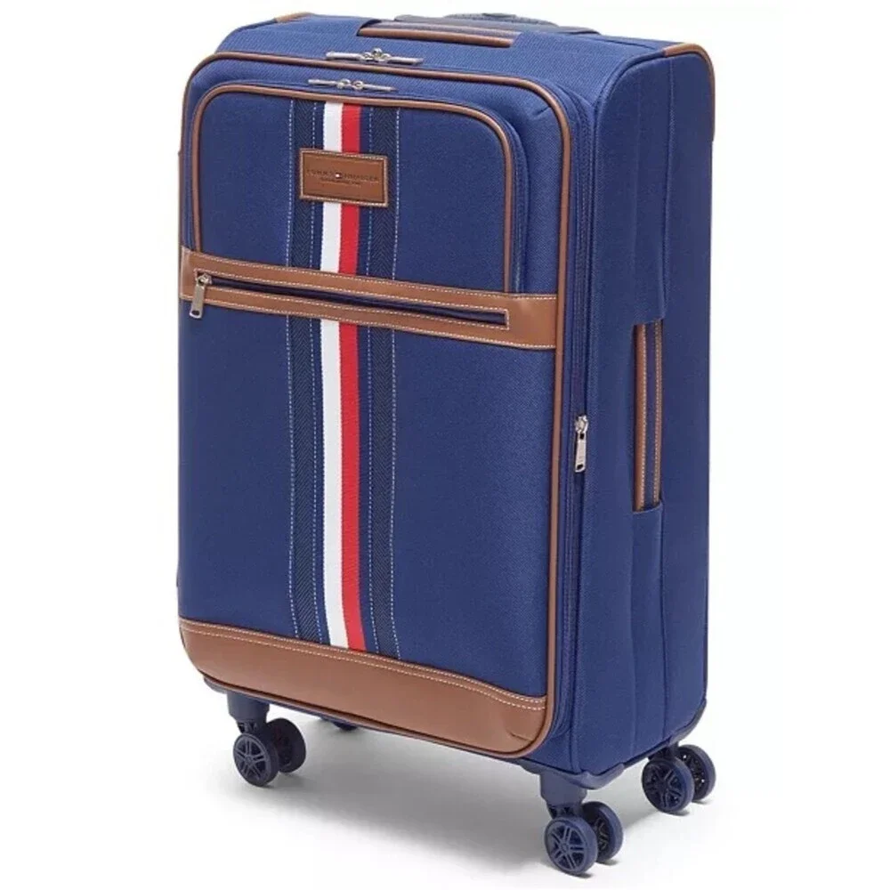 Tommy Hilfiger Luggage suitcase Logan Large Check-in Softside Spinner blue